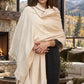 Heavyweight Plant-Dyed Cashmere Wrap - Natural