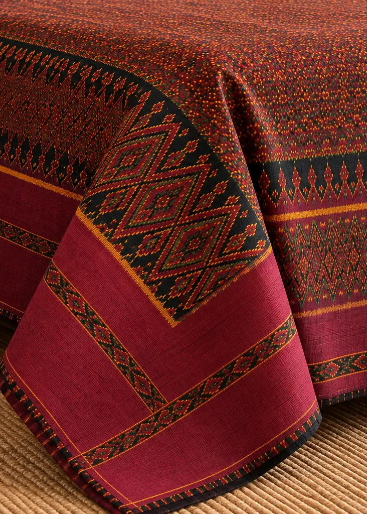 Khmer Silk No. 04 — Mulberry & Antique Gold