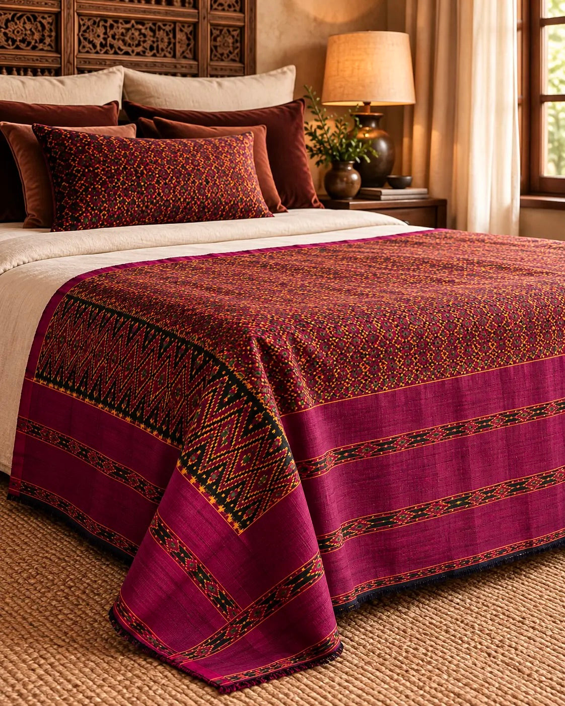 Khmer Silk No. 02 — Mulberry & Saffron