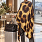 Premium Brown Leopard Travel Wrap - Designer Animal Print Luxury Cashmere