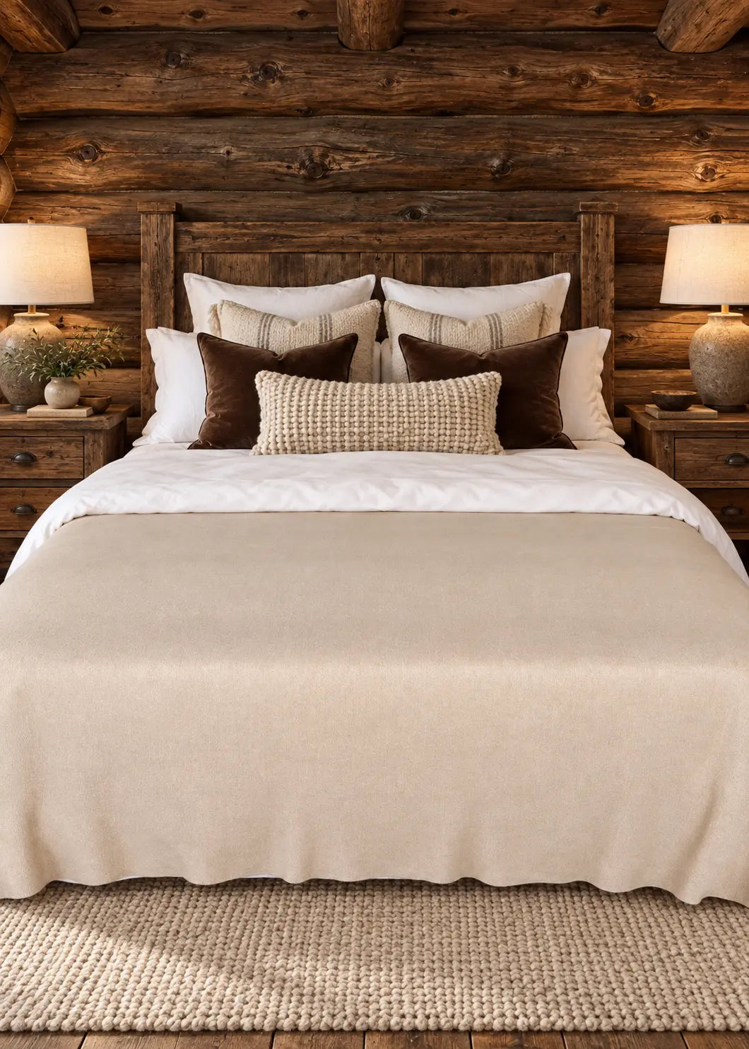 Cream Cashmere Bed Throw
