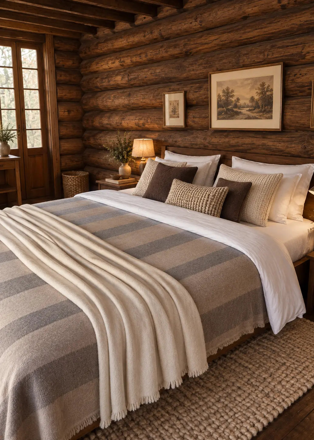 Cream Cashmere Bed Throw