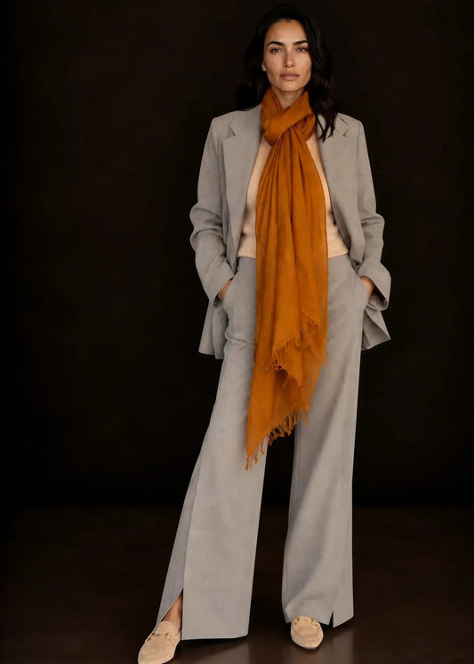 Burnt Bronze Cashmere Wrap – Handloom Himalayan Luxury Scarf