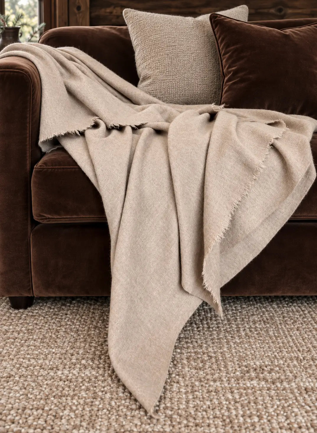 Cream Cashmere Bed Throw