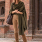 Olive Green - Light Weight Handwoven Cashmere Wool Blend