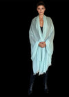 Premium Opal Blue Cashmere Wrap - Handwoven Himalayan Luxury Scarf