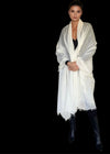 Premium White Pure Cashmere Wrap - Handwoven Himalayan Luxury Scarf