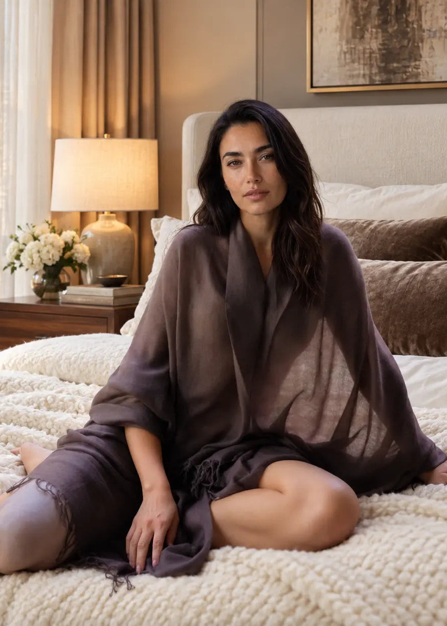 Earth Brown Handwoven Cashmere Wrap