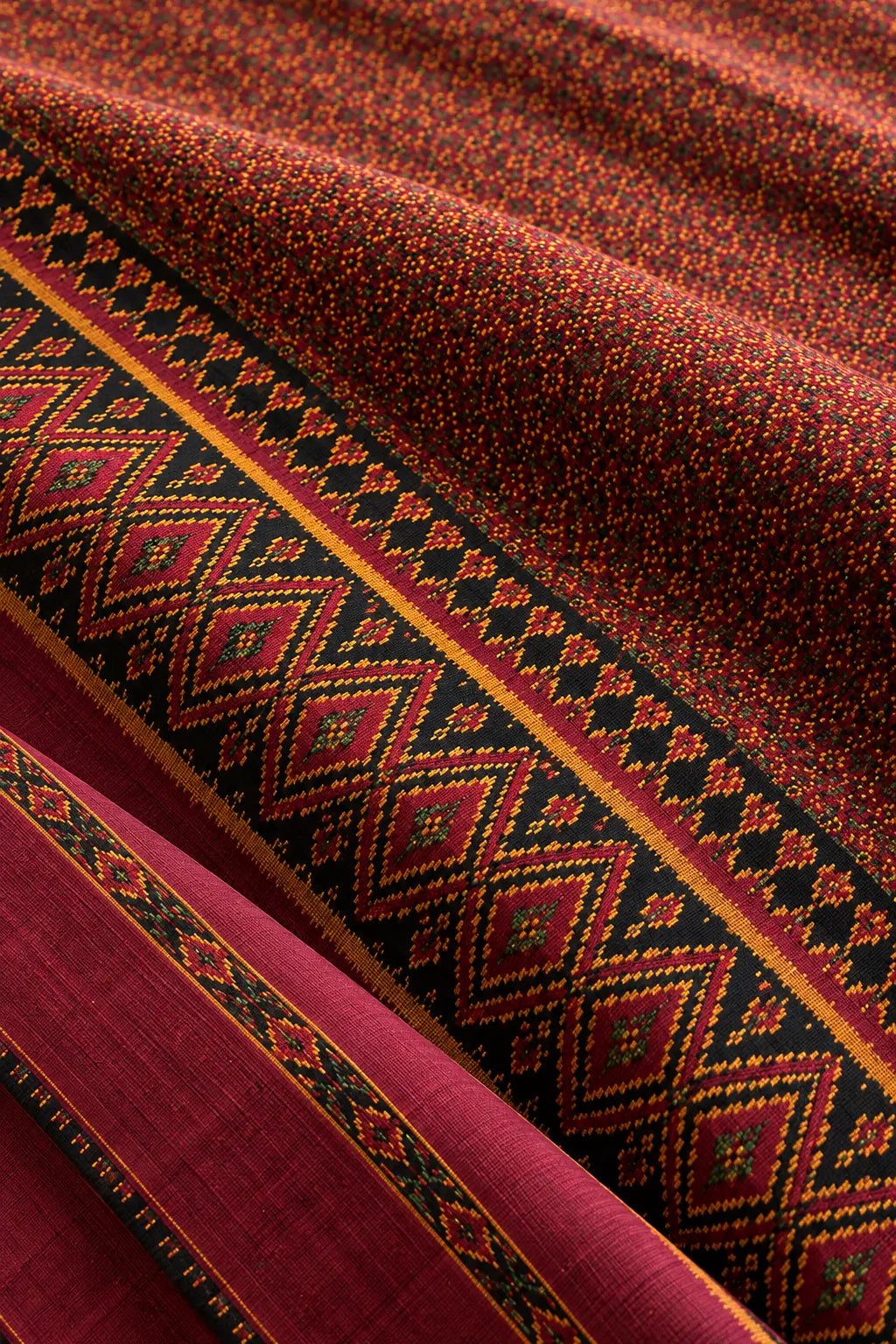 Khmer Silk No. 04 — Mulberry & Antique Gold