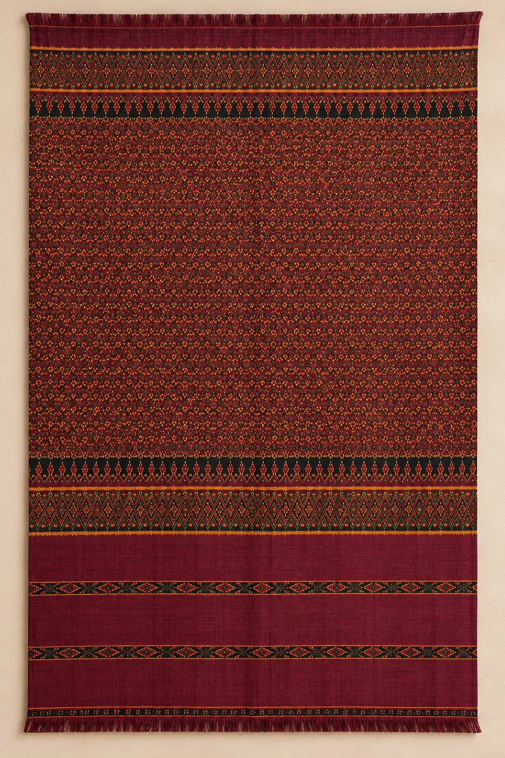 Khmer Silk No. 04 — Mulberry & Antique Gold