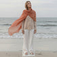 Premium Sunset Bronze Cashmere Wrap - Luxury Lightweight Designer Shawl