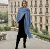PURE CASHMERE FADED DENIM WRAP.... SOLD-OUT Preorder