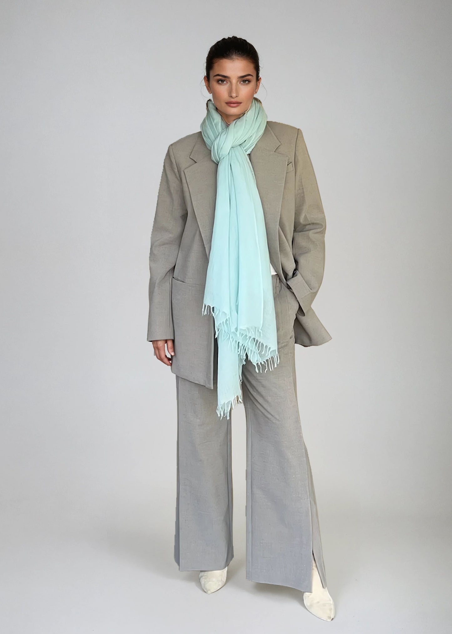REINES KASCHMIR-OPALBLAUES WRAP