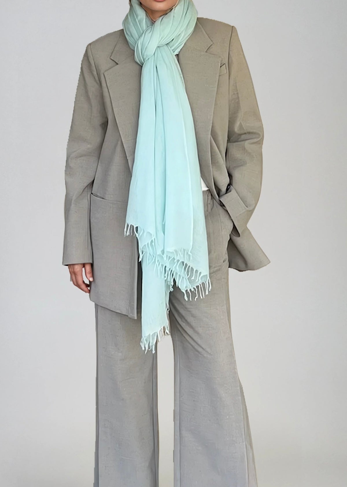 REINES KASCHMIR-OPALBLAUES WRAP
