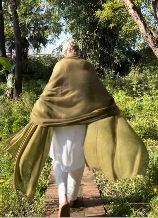 Burnt Bronze Handloom Cashmere Wrap - Luxury Scarf | Cashmere Luxe