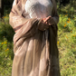 Premium Taupe & Soft Pink Hand-Woven Cashmere Wrap - Limited Edition Luxury
