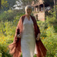 Premium Earth Brown Handloom Cashmere Wrap - Luxury Designer Shawl