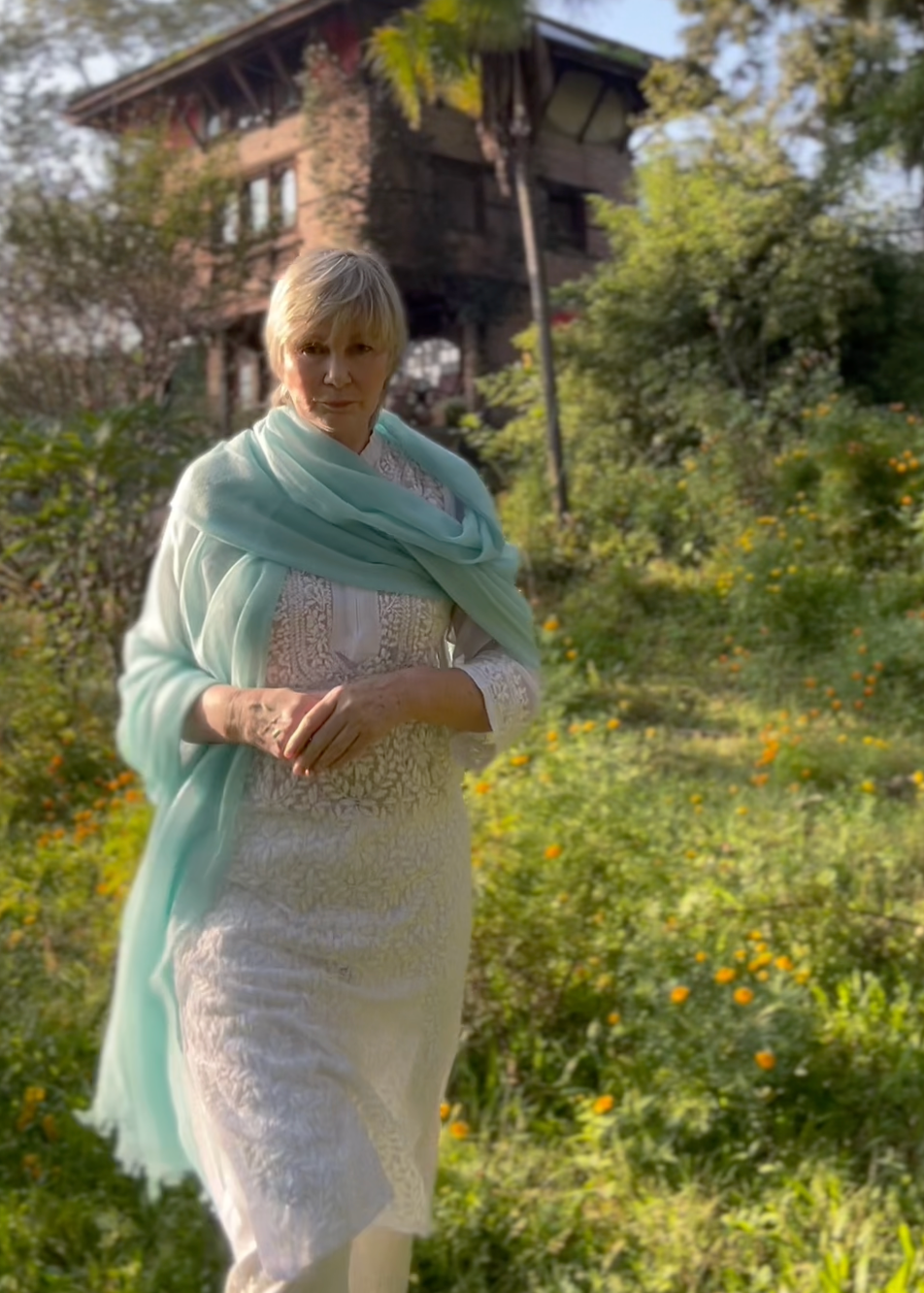 REINES KASCHMIR-OPALBLAUES WRAP