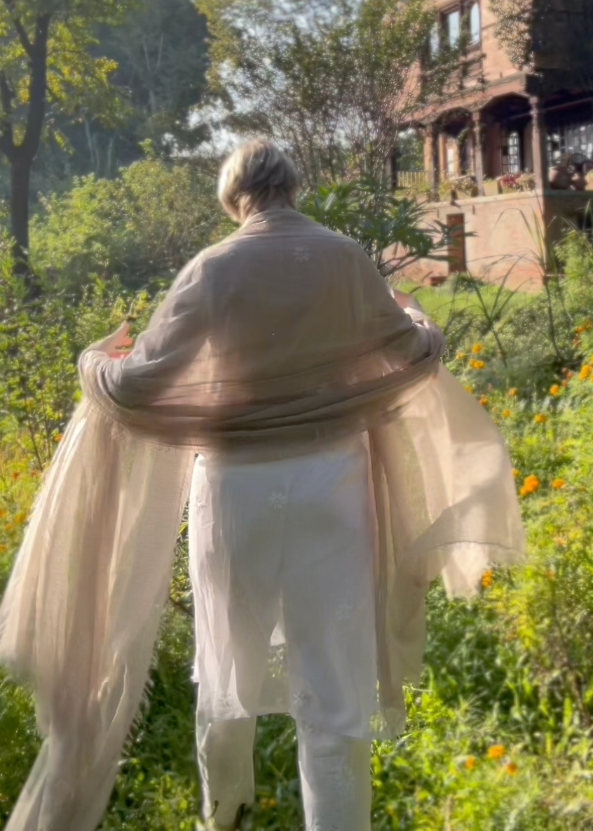 Premium Dove Mist Spring Wrap - Luxury Lightweight Designer Shawl