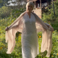 Premium Dove Mist Spring Wrap - Luxury Lightweight Designer Shawl