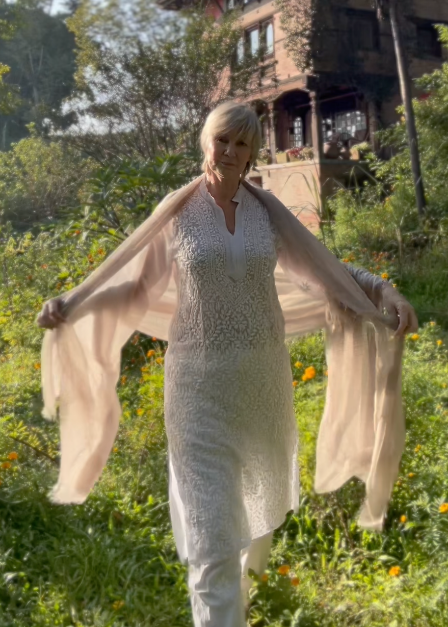 Premium Dove Mist Spring Wrap - Luxury Lightweight Designer Shawl
