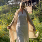 Premium Vanilla Cream Cashmere Wrap - Luxury Lightweight Designer Shawl