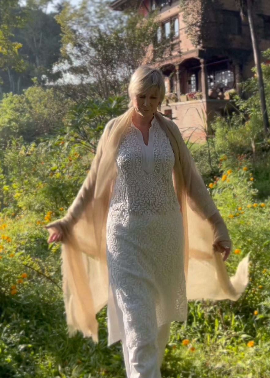 Premium Vanilla Cream Cashmere Wrap - Luxury Lightweight Designer Shawl