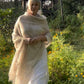 Rice Milk Handloom Cashmere Wrap - Luxury Scarf | Cashmere Luxe