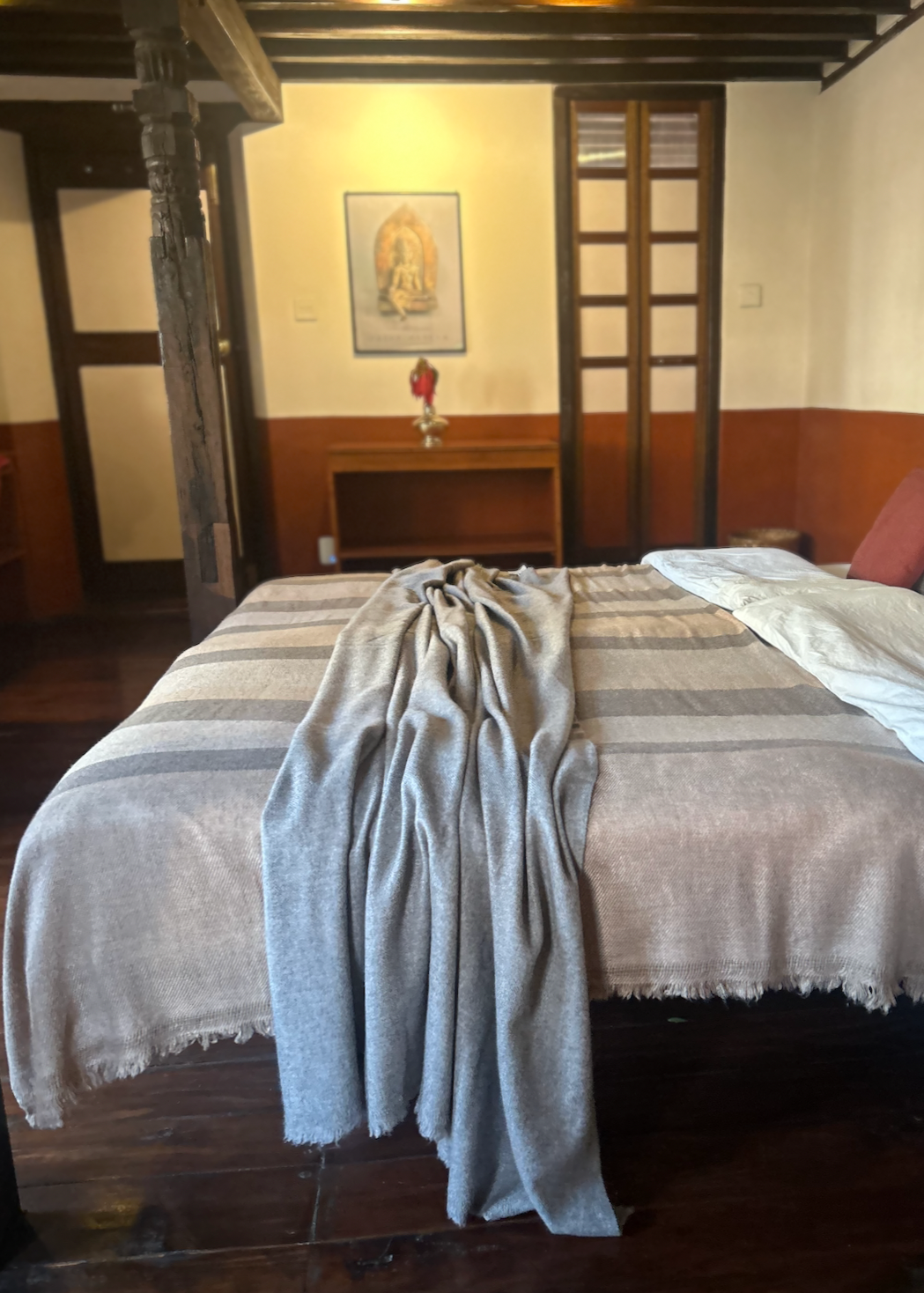 School Grey Cashmere Bed Throw / Blanket