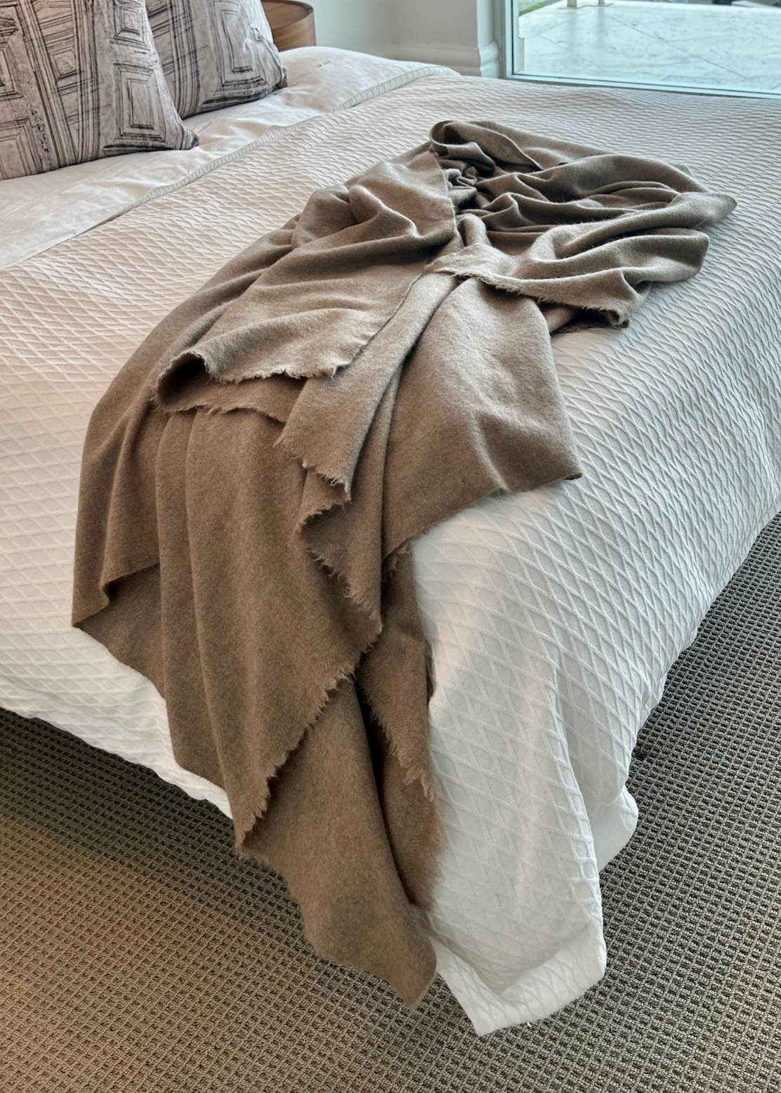 Natural Tan — Cashmere Bed Throw / Blanket