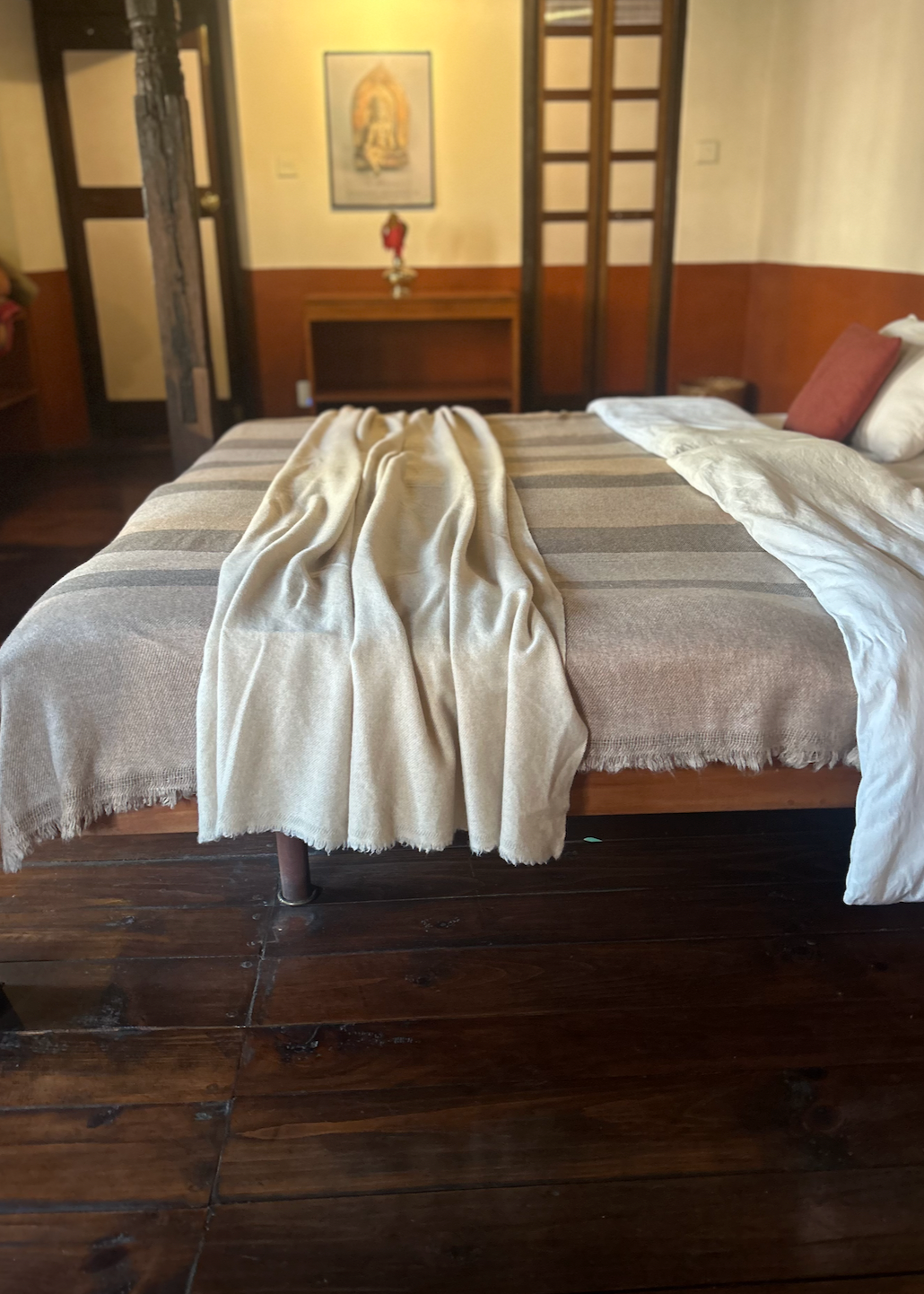Cream Cashmere Bed Throw