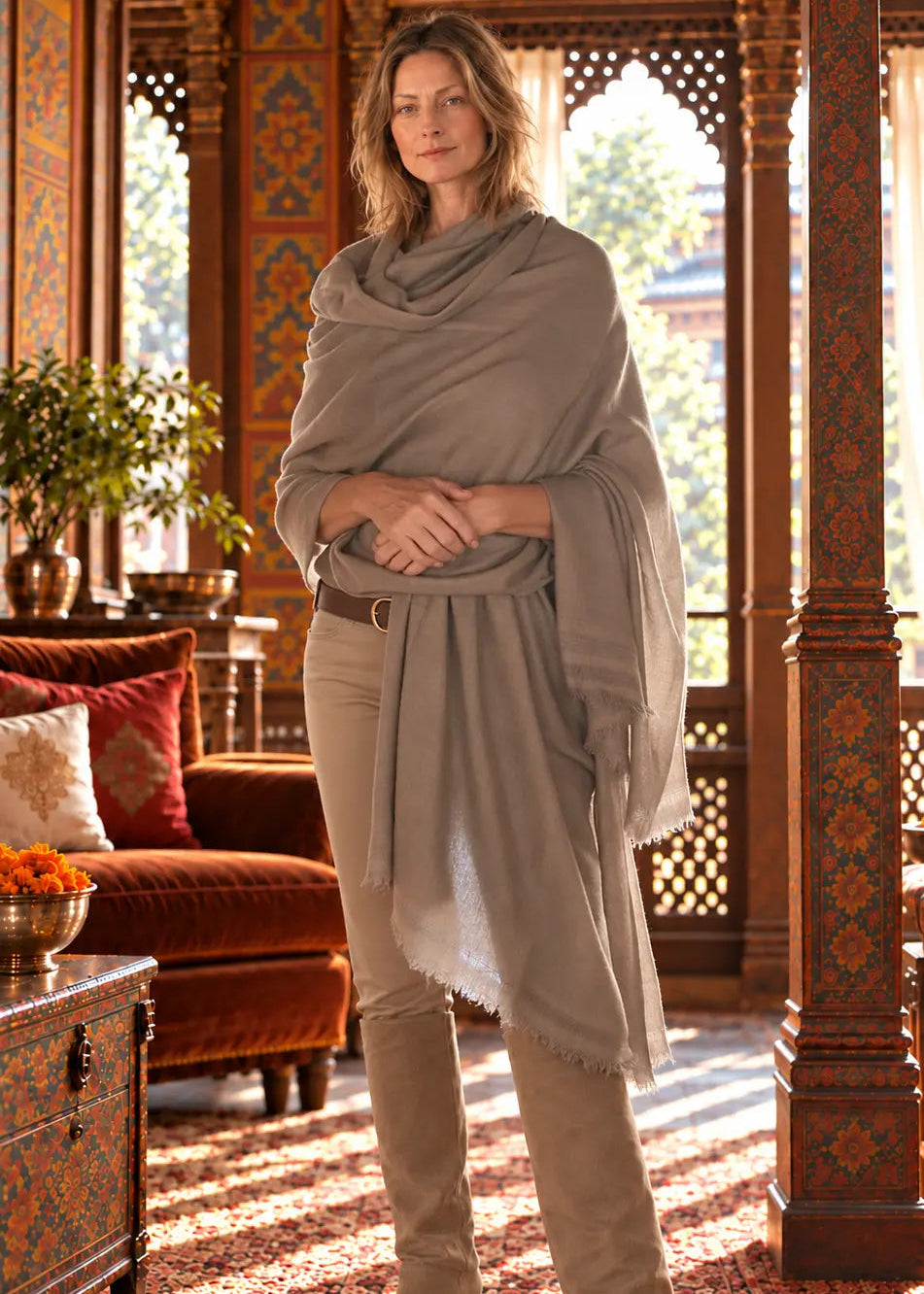 Handwoven Travel Weigh - Taupe