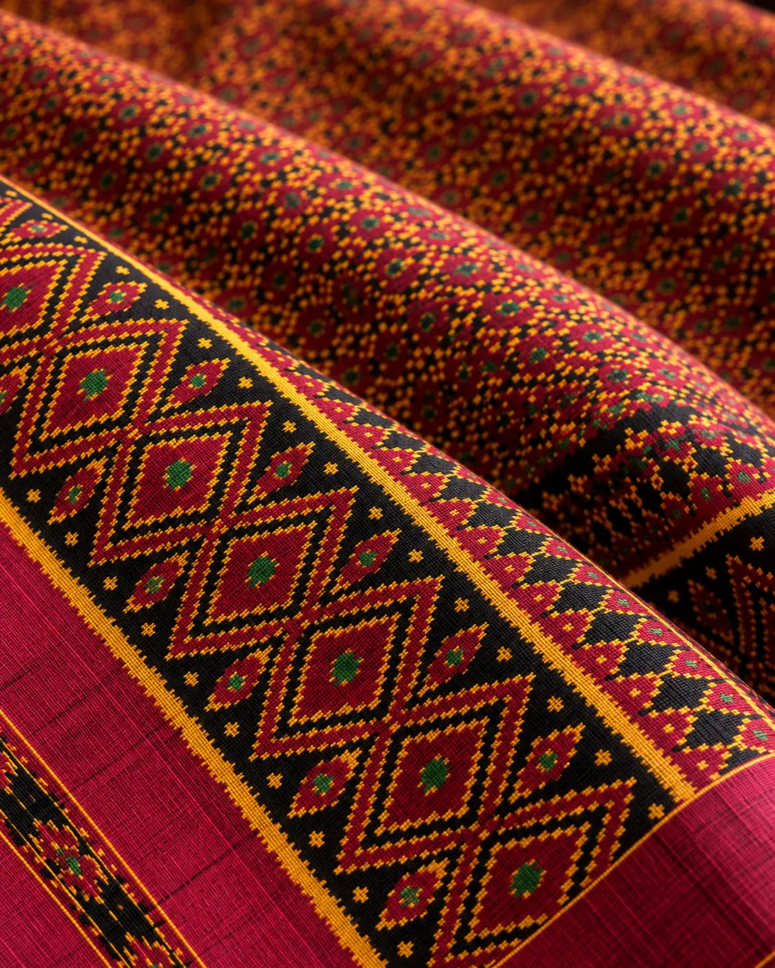 Khmer Silk No. 02 — Mulberry & Saffron