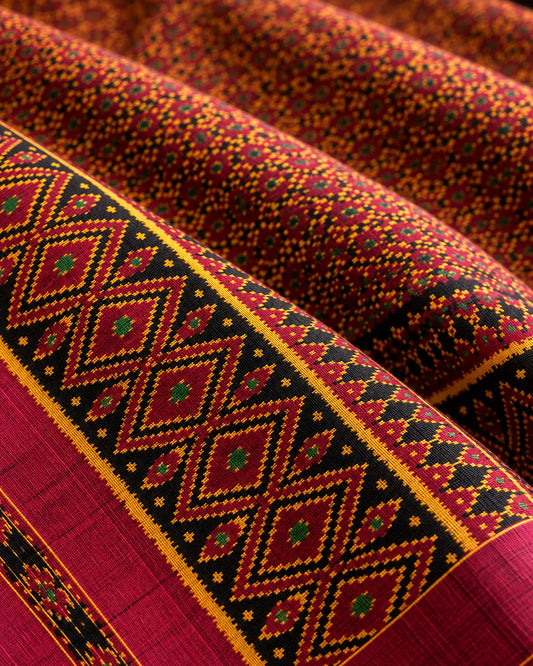 Khmer Silk No. 02 — Mulberry & Saffron