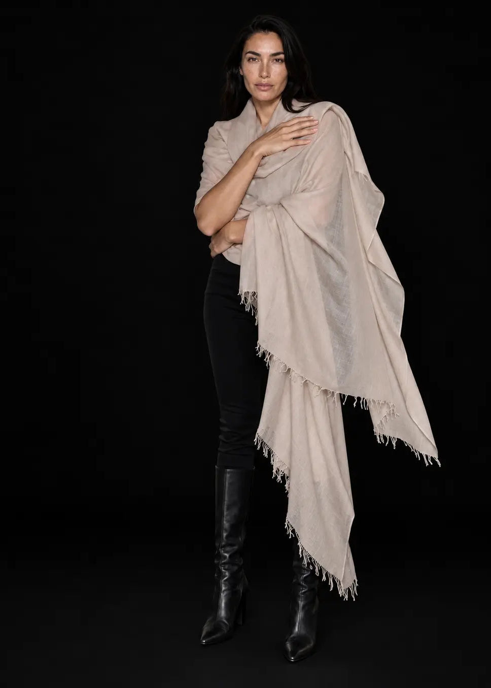 Lavender Grey Cashmere Wrap – Handwoven Himalayan Luxury Shawl