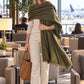 Olive Green Handwoven Pure Cashmere Wrap Heavy Weight