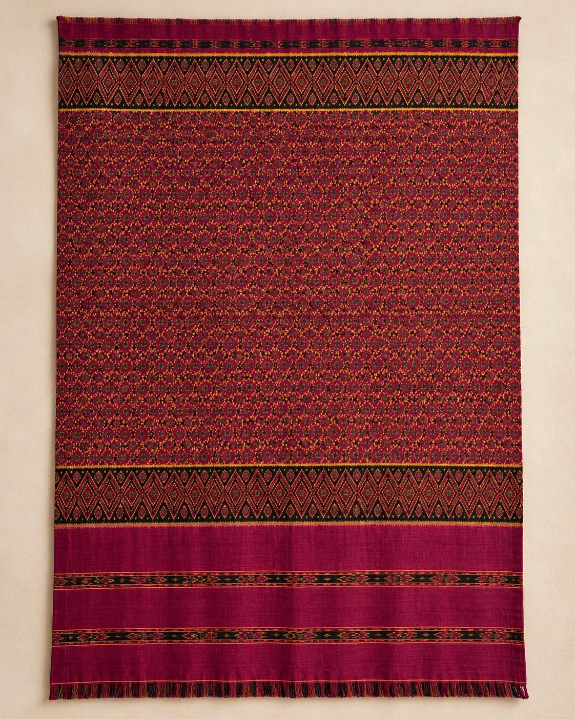 Khmer Silk No. 02 — Mulberry & Saffron