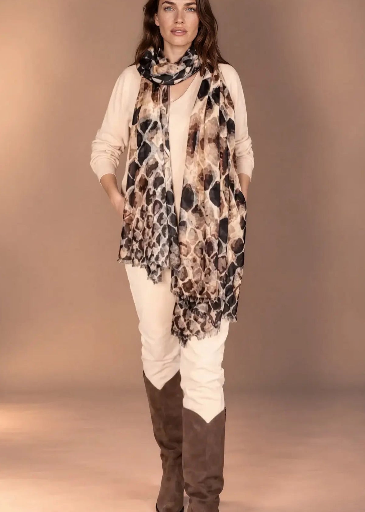 Premium Snake Print Travel Wrap - Designer Animal Print Luxury Cashmere