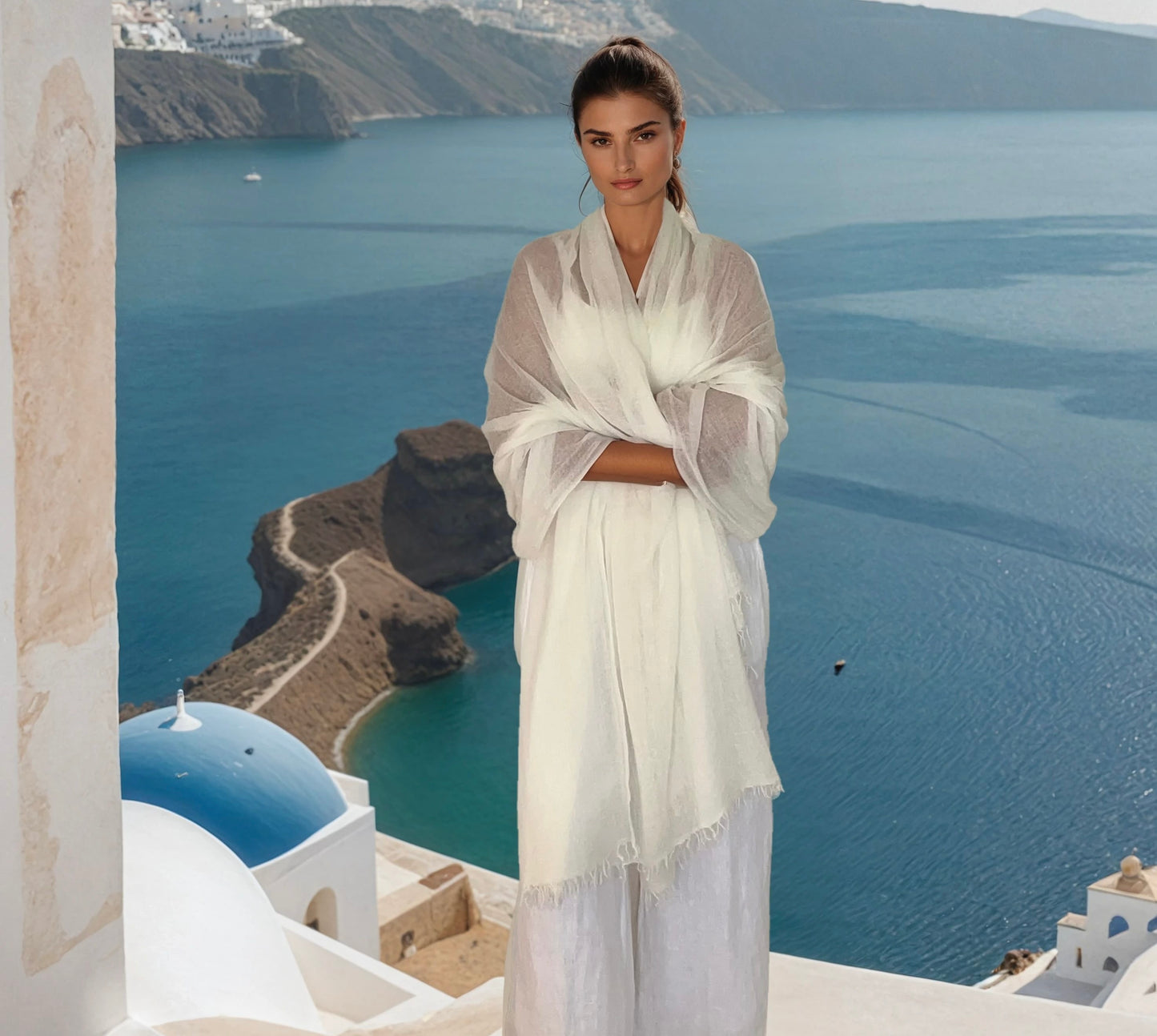 PURE CASHMERE WHITE WRAP