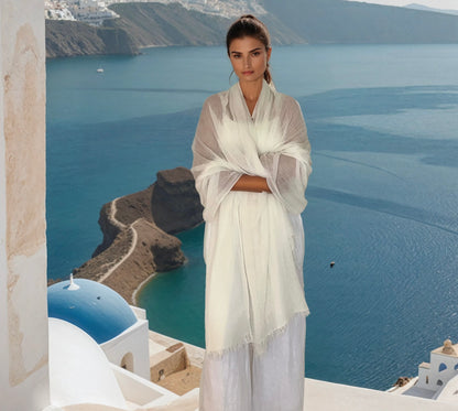 PURE CASHMERE WHITE WRAP