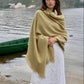 Heavyweight Plant-Dyed Cashmere Wrap | Mustard
