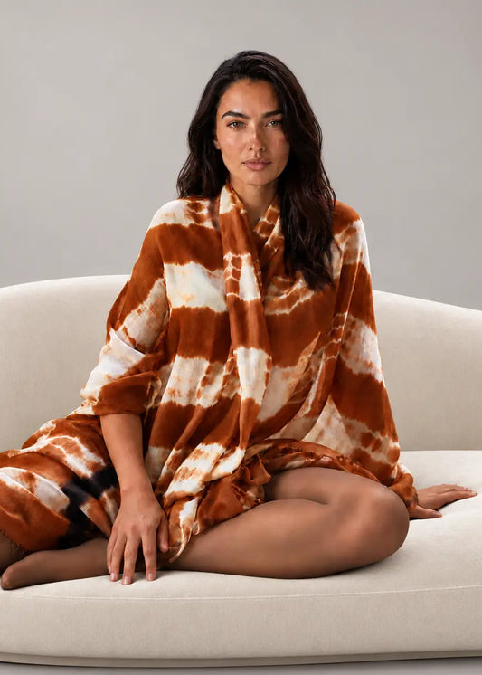 Premium Bronze Brown Cashmere Wrap – Handwoven Himalayan Limited Edition