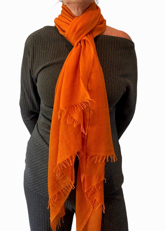 Amber Glow Cashmere Scarf - Cashmere Luxe