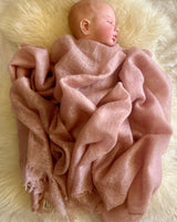 Cashmere Baby Blanket Hand-loomed Rose - Cashmere Luxe