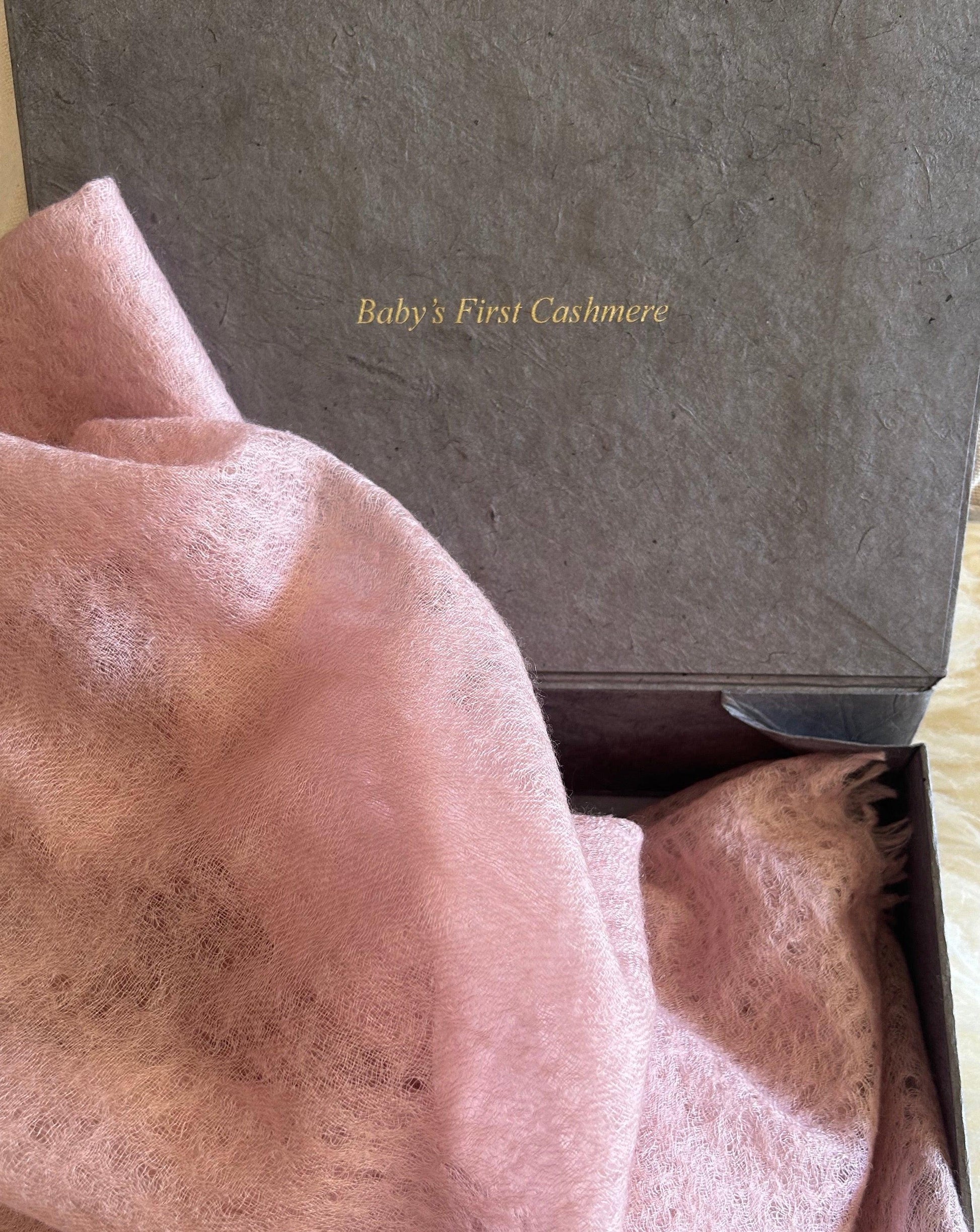 Cashmere Baby Blanket Hand-loomed Rose - Cashmere Luxe