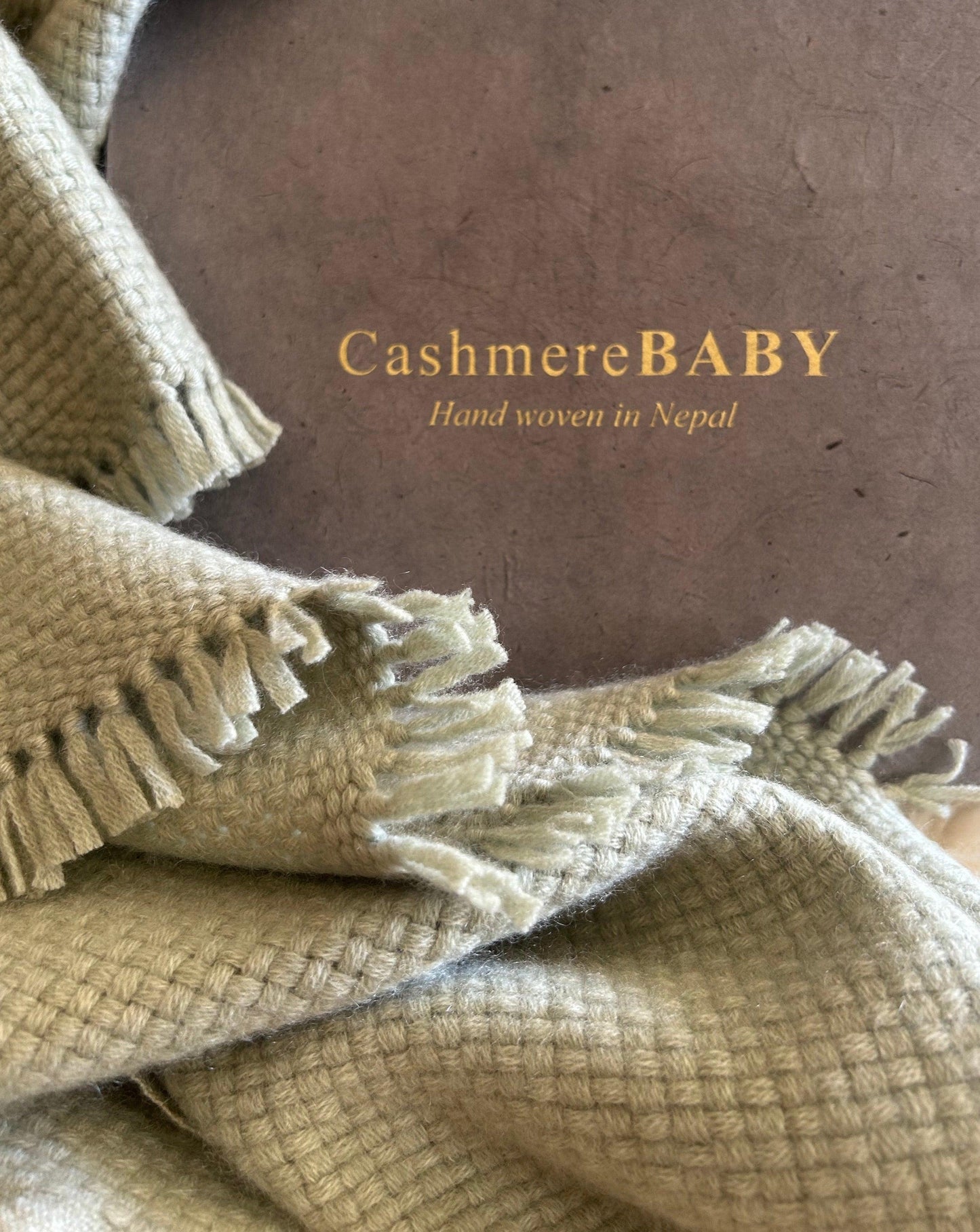 Cashmere Baby Blanket Hand-Woven Mint green - Cashmere Luxe