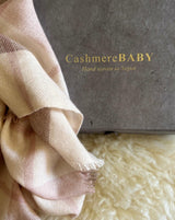 Cashmere Baby Blanket Hand-Woven Plaid Pink - Cashmere Luxe