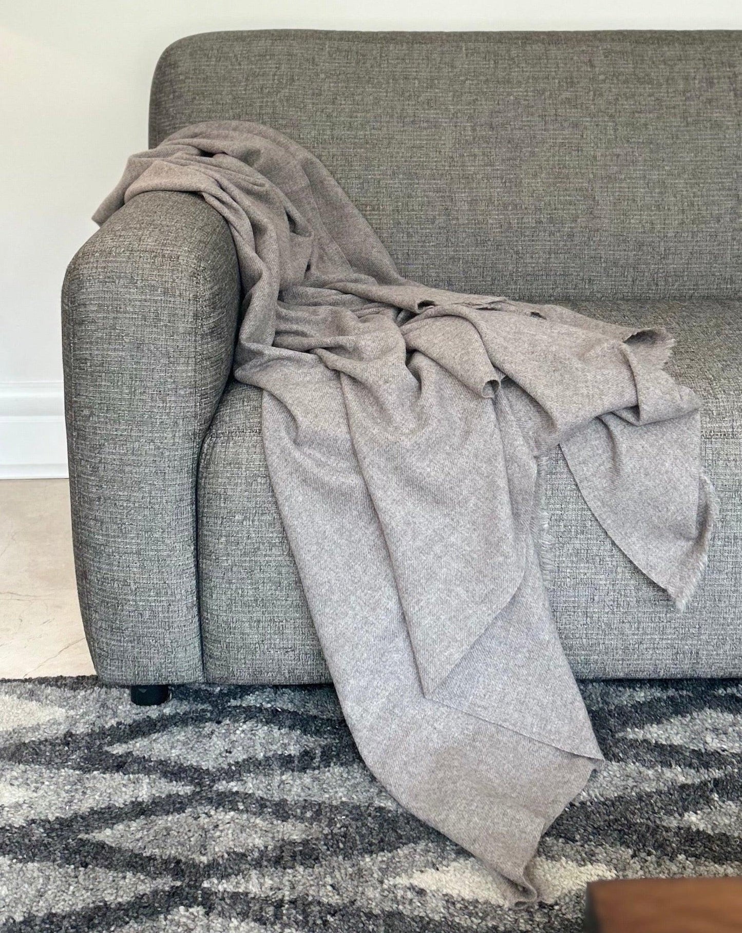 Cashmere Blanket - Grey Brown - Cashmere Luxe