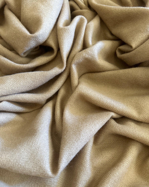 Cashmere Blanket Hand-loomed Tan - Cashmere Luxe