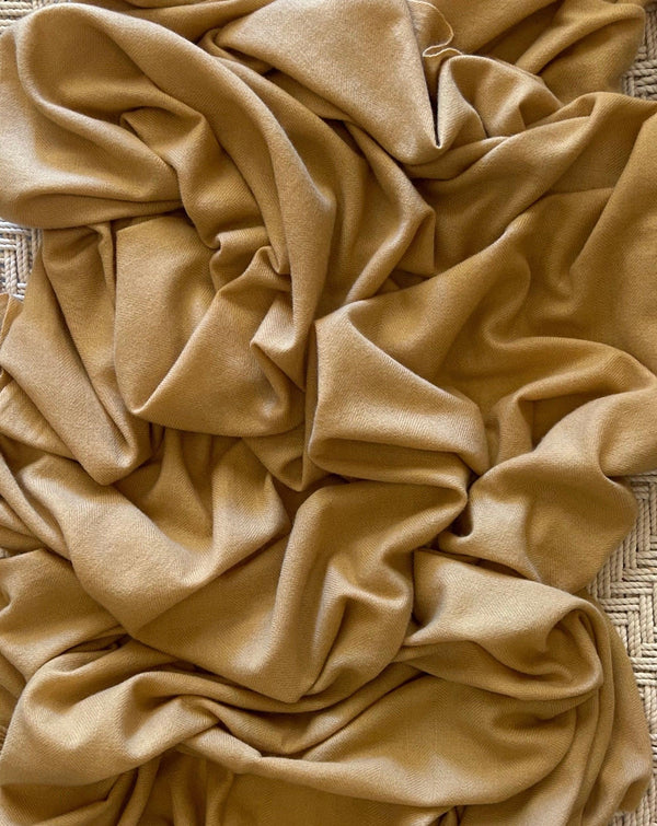 Cashmere Blanket Hand-Woven Mustard - Cashmere Luxe